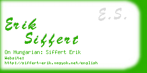 erik siffert business card